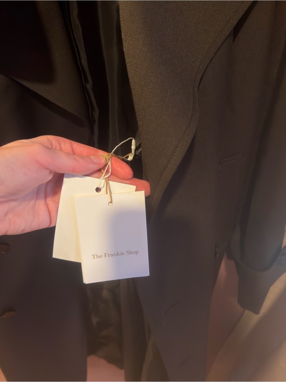The Frankie Shop Black Double-Breasted Trench Coat - Picture 4 of 7
